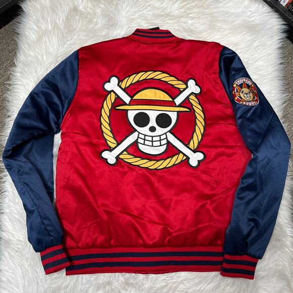 ONE PIECE STRAW HAT CREW BOMBER JACKET BOXLUNCH SIZE SMALL LUFFY PIRATES - Picture 4 of 4